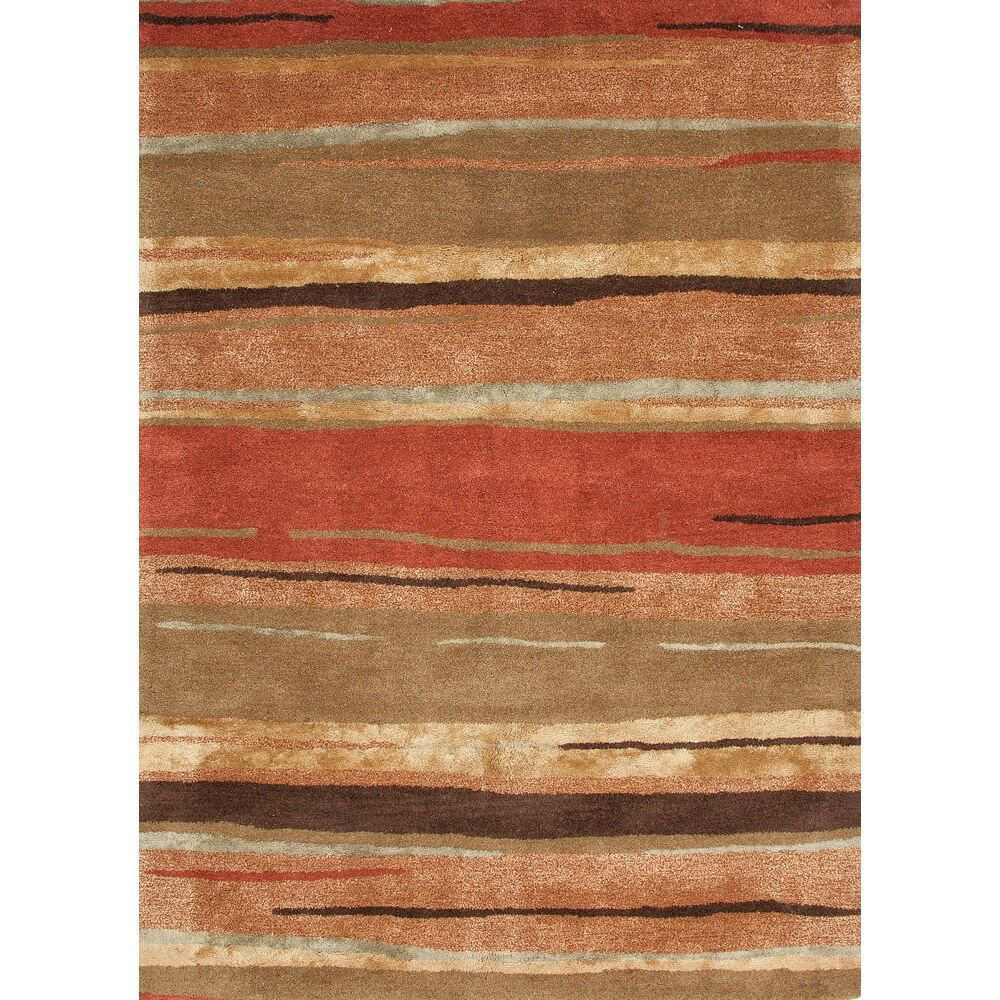 Picture of Rust and Brown Transitional Hand-Tufted Wool Rug - 2' x 3'