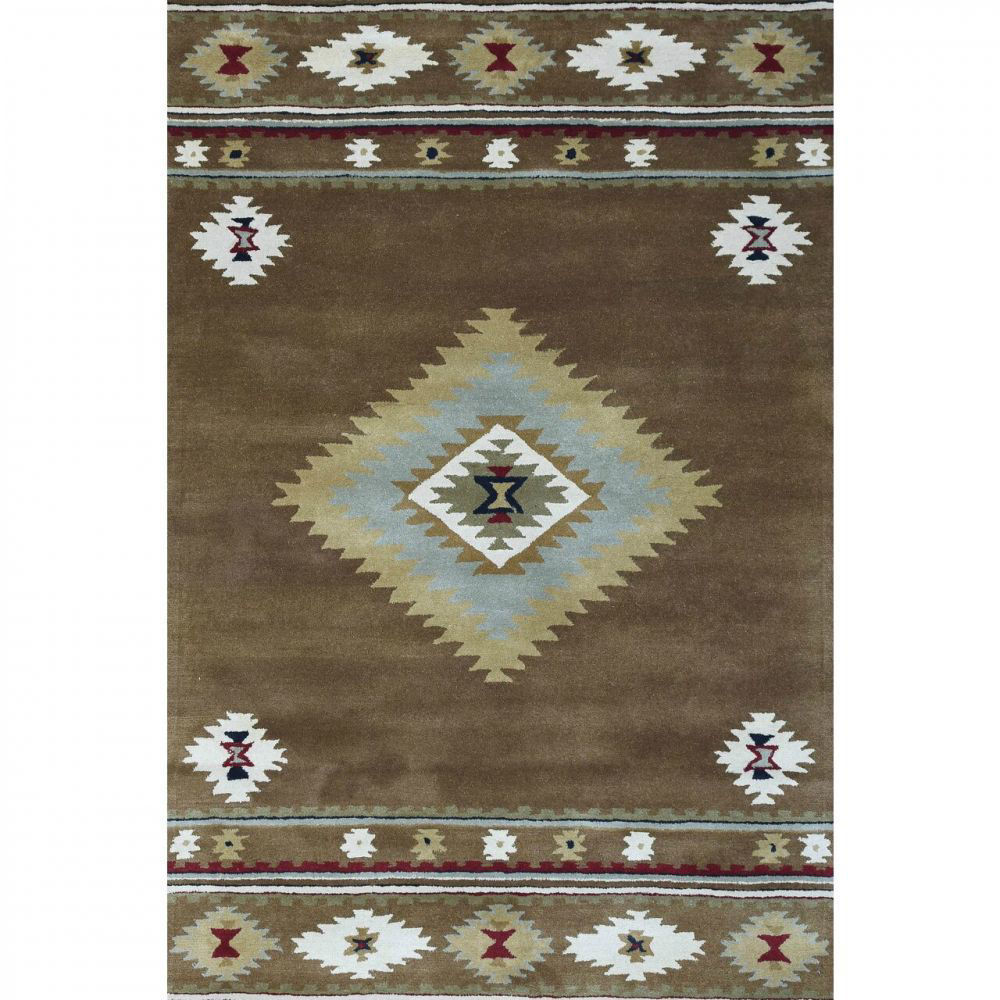 Picture of Brown Hand-Tufted Southwestern Wool Rug