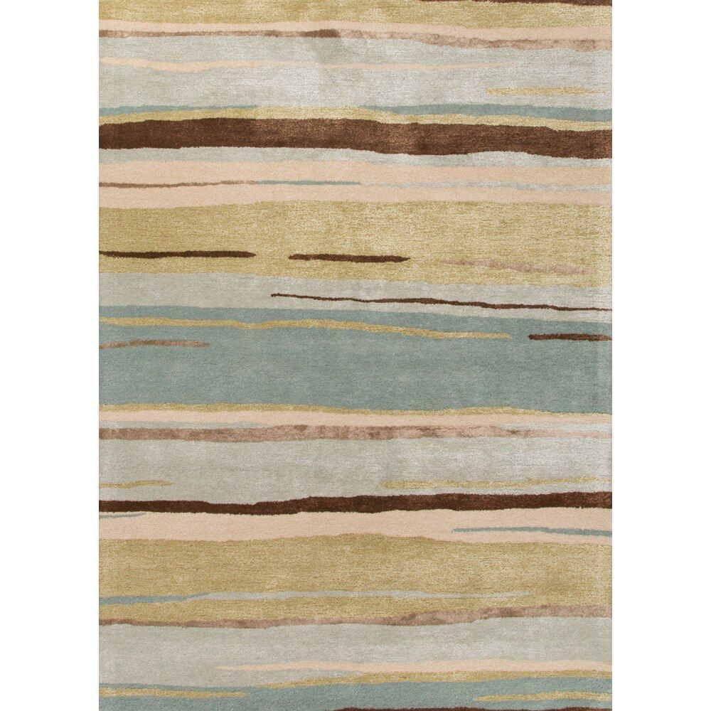 Picture of Light Green and Aqua Transitional Hand-Tufted Wool Rug