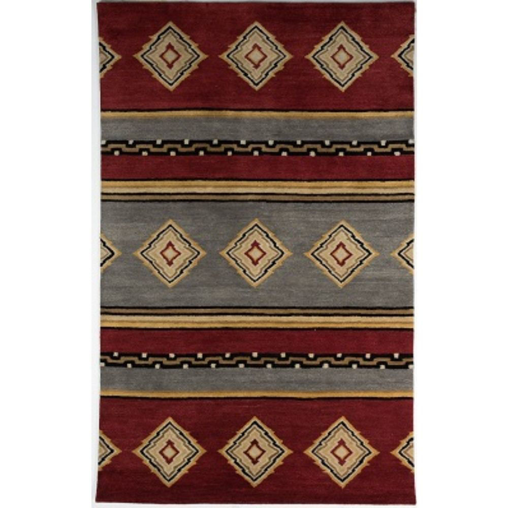 Picture of Red and Blue Hand-Tufted Southwest Wool Rug
