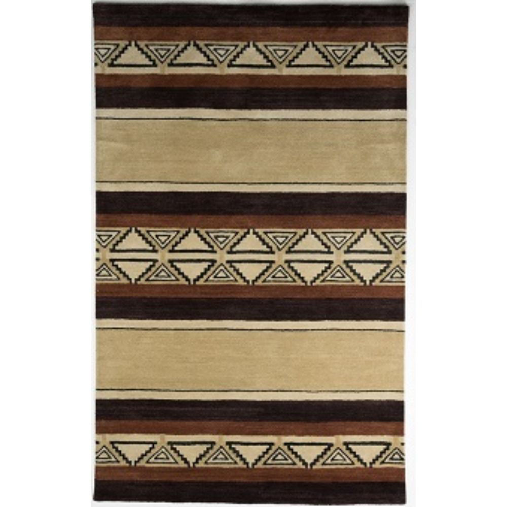 Picture of Tan and Brown Hand-Tufted Southwest Wool Rug