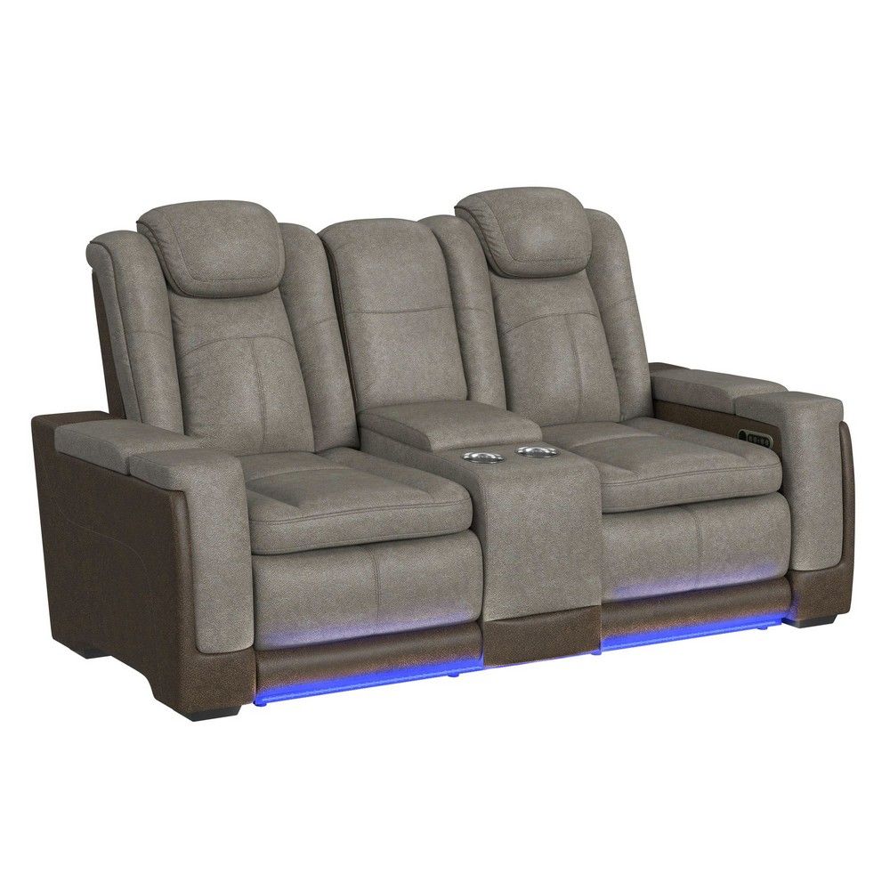 Picture of Diesel Power Reclining Loveseat with Power Headrests and Console
