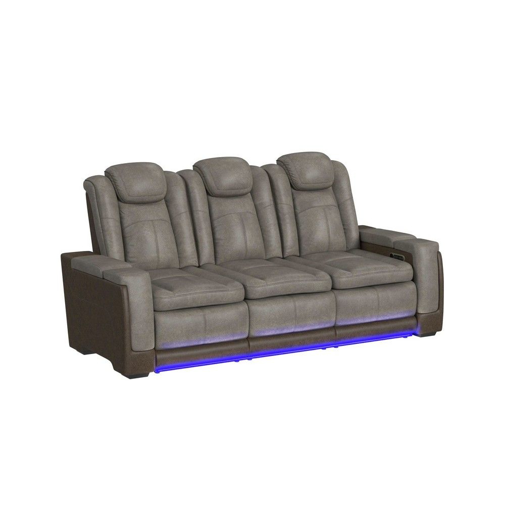 Picture of Diesel Power Reclining Sofa with Power Headrests and Drop-Down Table