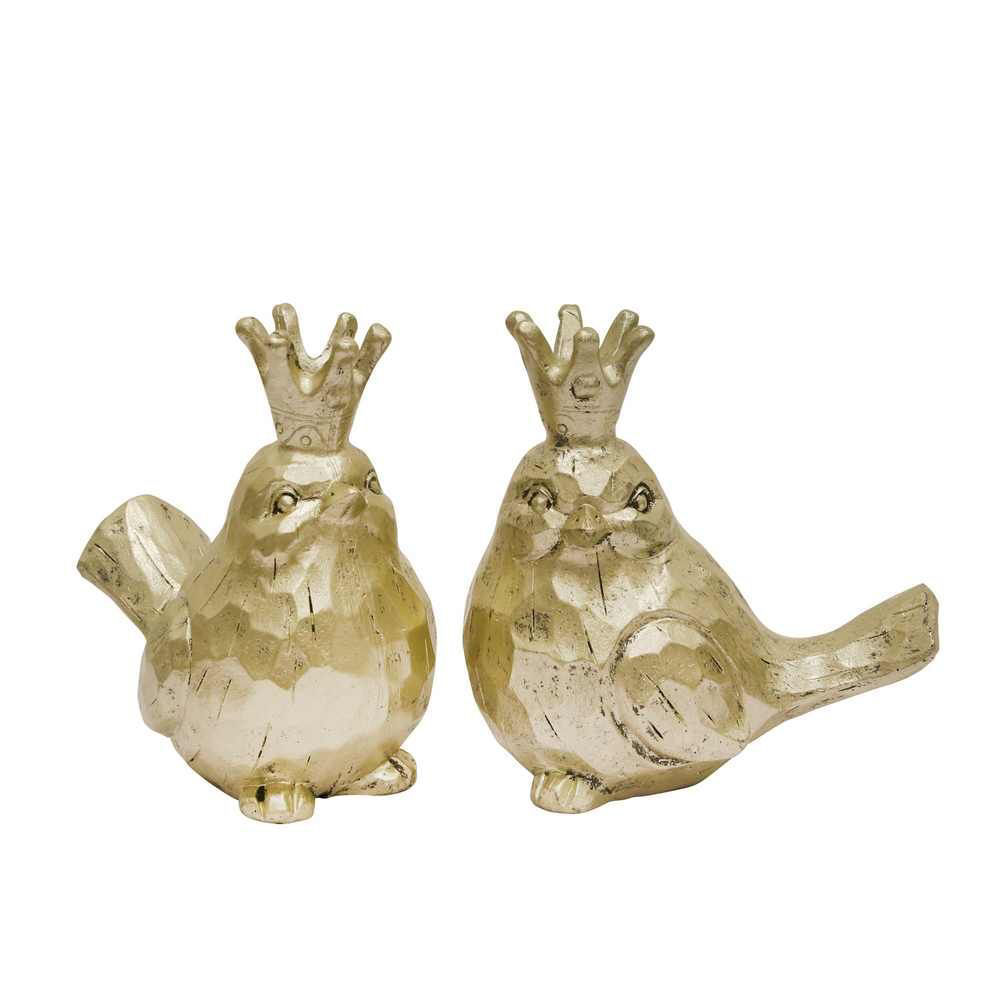 Picture of Gold Birds with Crowns Figurines - Set of 2