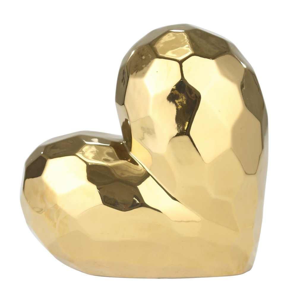 Picture of Ceramic 11.5" Heart Sculpture - Gold