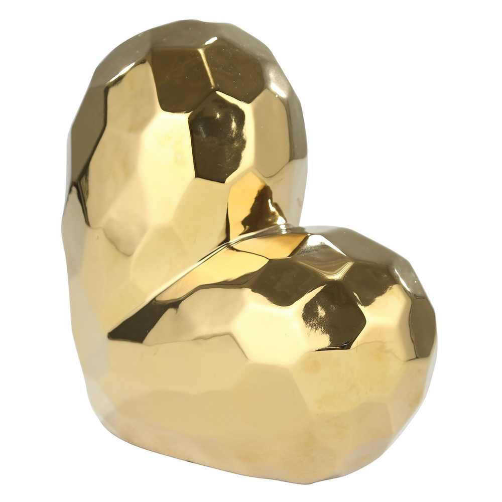 Picture of Ceramic 7.75" Heart Sculpture - Gold