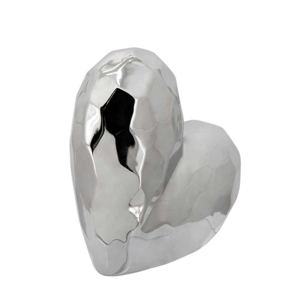 Picture of Ceramic 7.75" Heart Sculpture - Silver