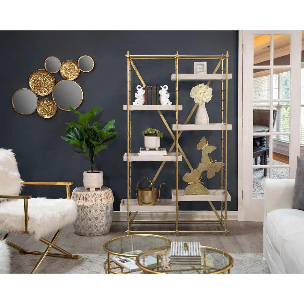 Picture of Metal 39" Mirrored Wall Art - Gold