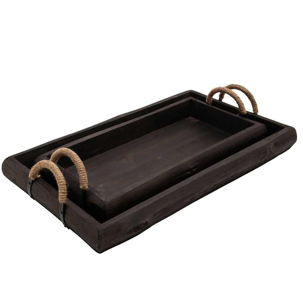 Picture of Wood Trays - Set of 2 - Black 