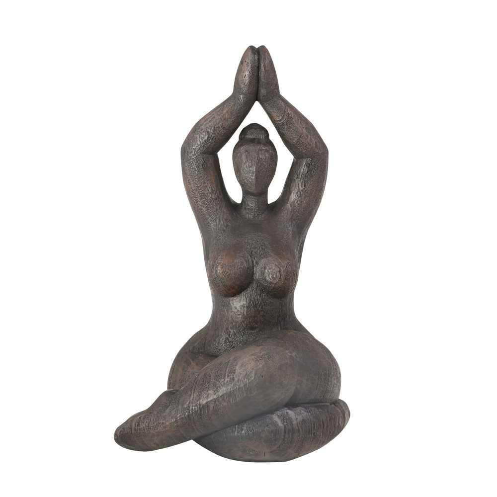 Picture of Resin 11" Namaste Female Yoga Figurine - Black