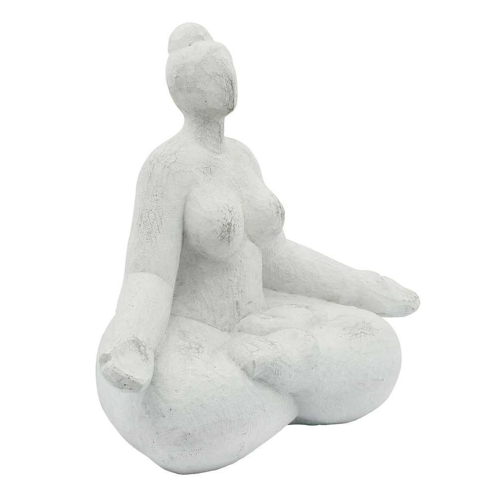 Picture of Resin 11" Sucasana Female Yoga Figurine - White
