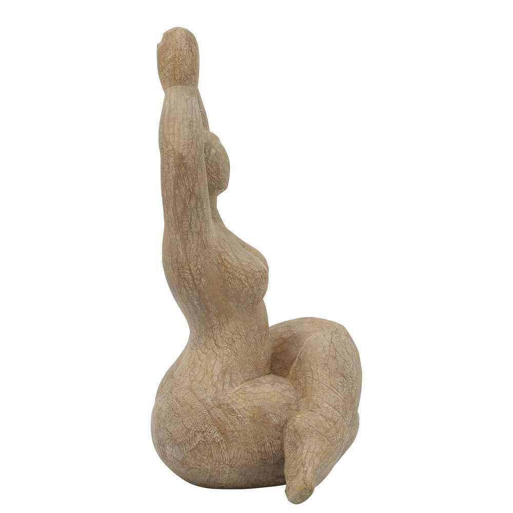 Picture of Resin 11" Namaste Female Yoga Figurine - Brown