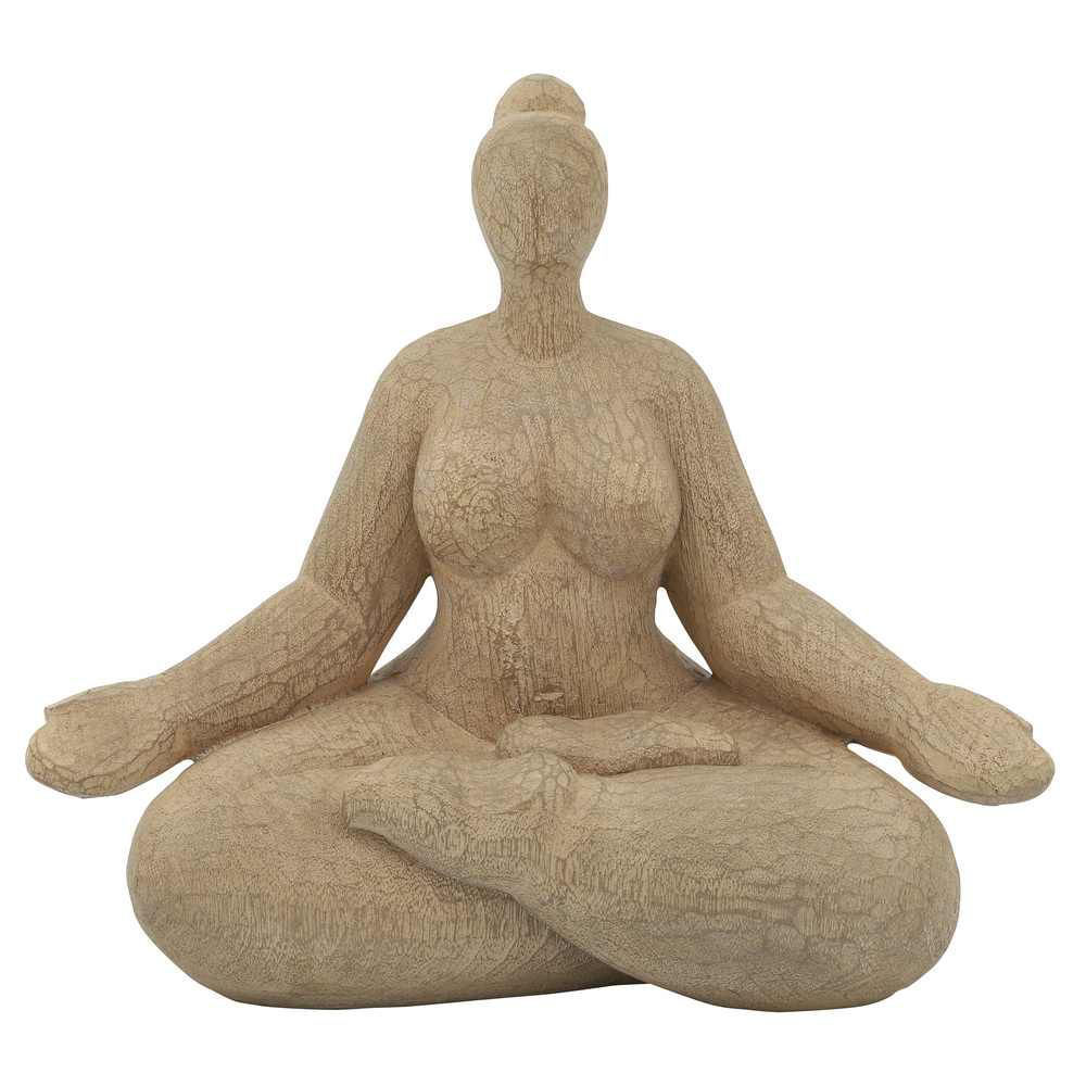 Picture of Resin 11 Sucasana Female Yoga Figurine - Brown