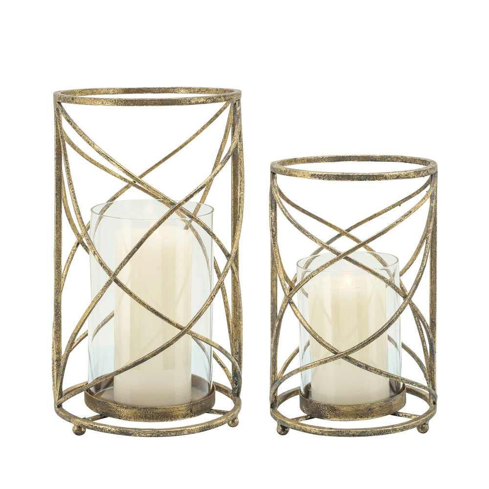 Picture of Hurricane 13" Candle Holder - Gold