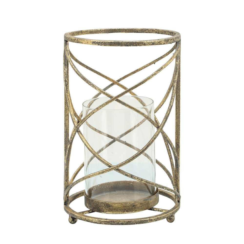 Picture of Hurricane 10.25" Candle Holder - Gold