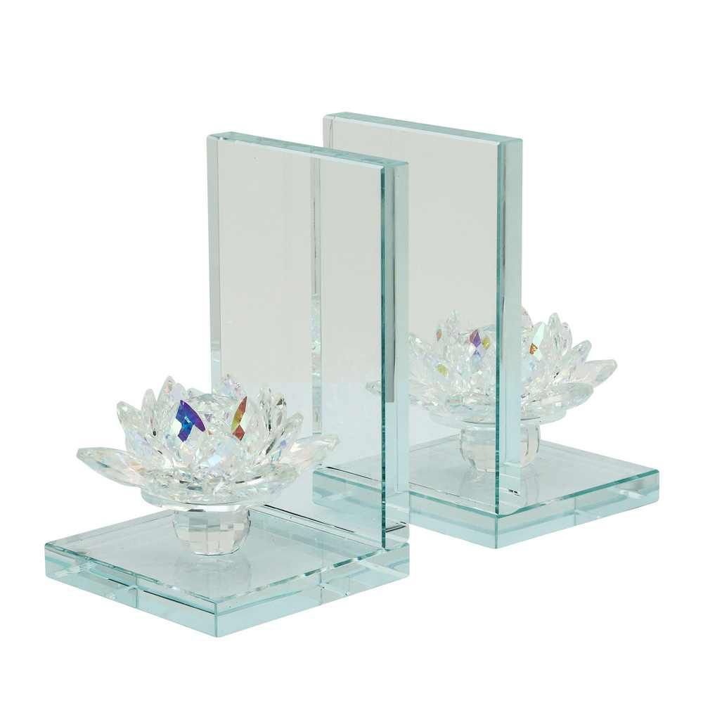 Picture of Crytstal Lotus Bookends - Rainbow - Set of 2