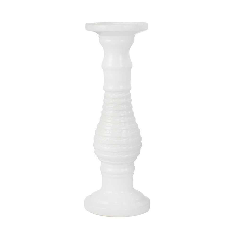 Picture of Blanca 18" Pillar Candle Holder - White Stripe