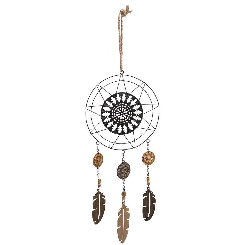 Picture of Metal 24" Dreamcatcher with Feather Tassel - Brown