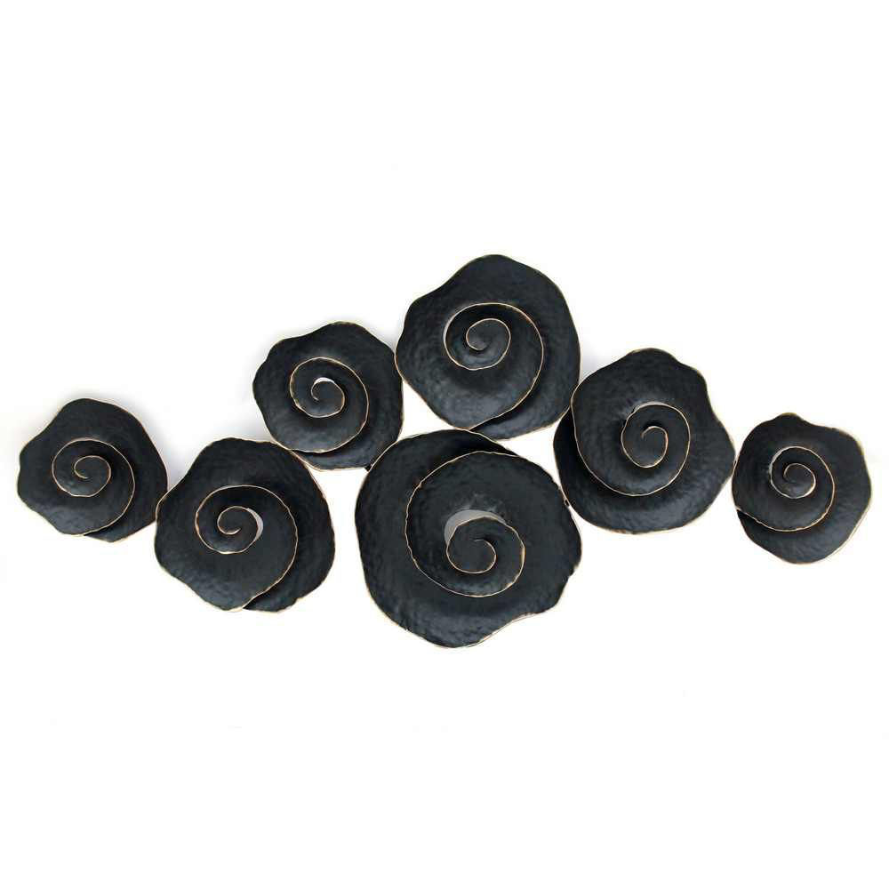 Picture of Metal 44" Rose Wall Art - Black