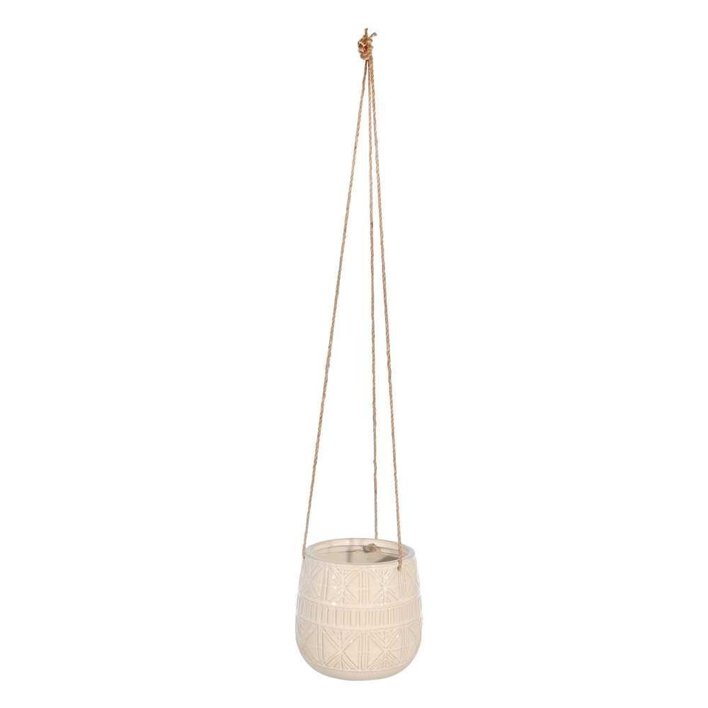 Picture of Ceramic 6" Abstract Hanging Planter - Beige