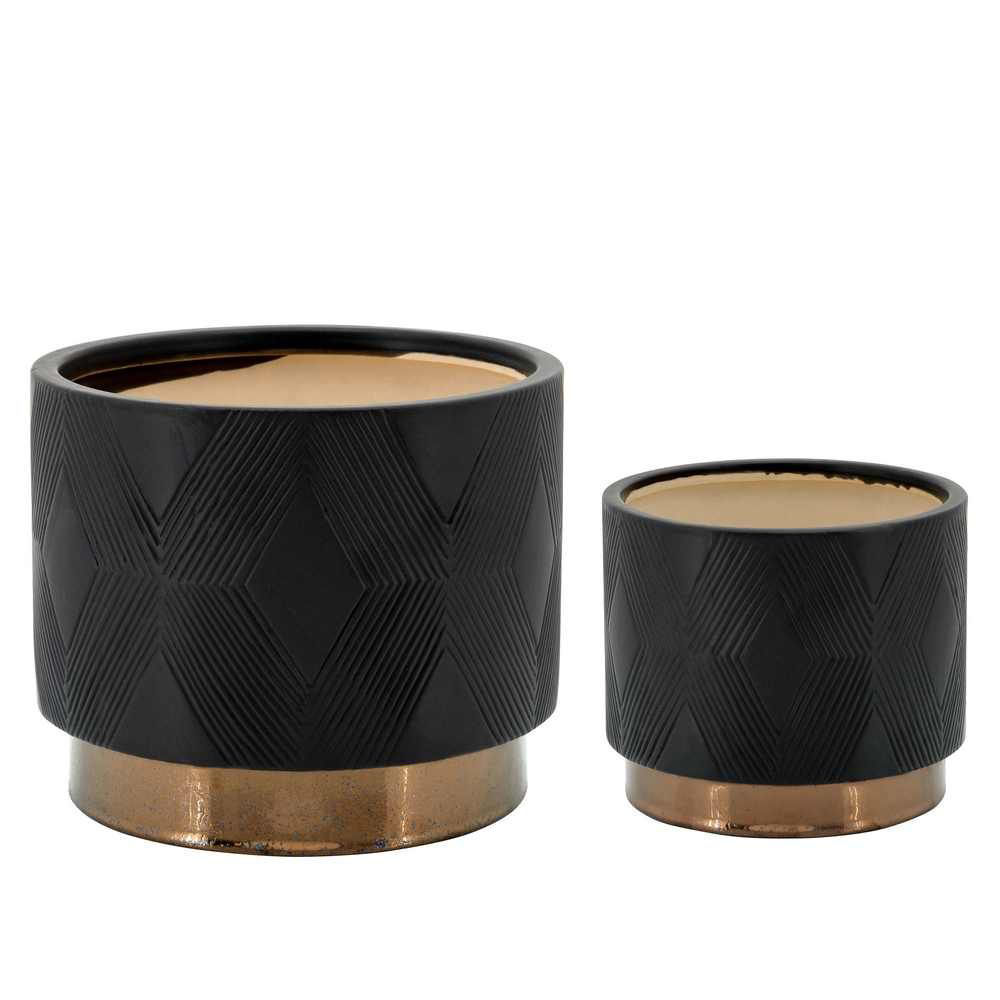 Picture of Diamond Metallic 6" and 8" Planters - Set of 2 - B