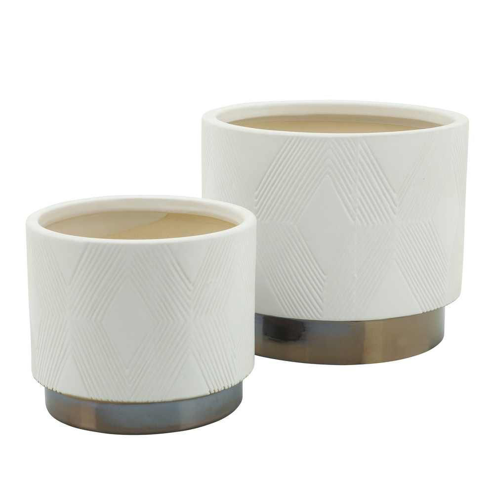 Picture of Diamond Metallic 6" and 8" Planters - Set of 2 - W