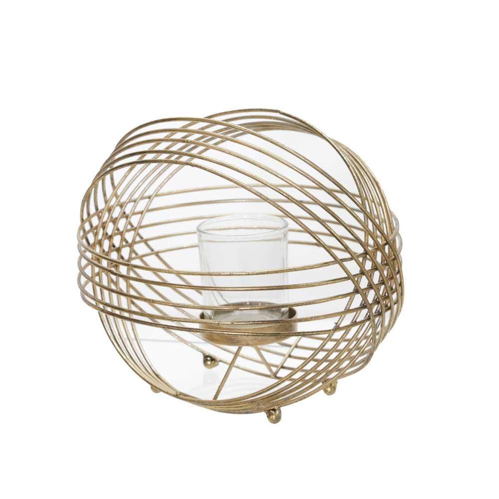 Picture of Sphere 9" Tea Light Candle Holder - Gold