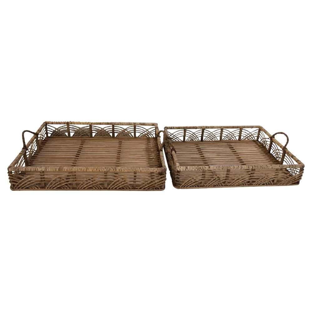 Picture of Bamboo 20" and 22" Trays - Set of 2 - Natural 