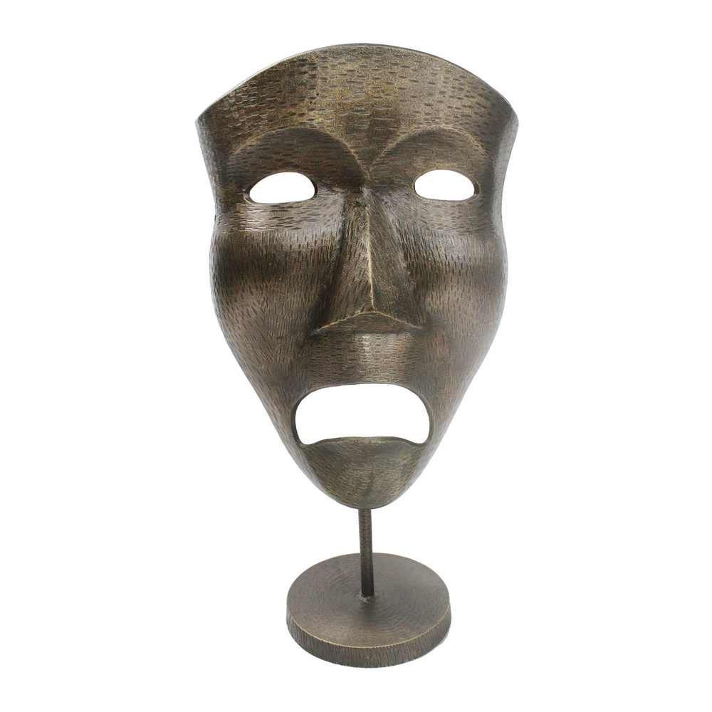 Picture of Theater 31" Metal Mask on Stand - Bronze