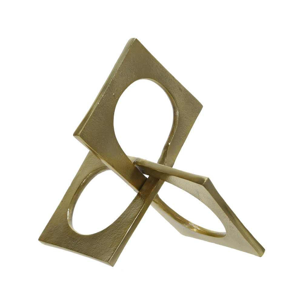 Picture of Metal 9" Linked Square Decor - Gold