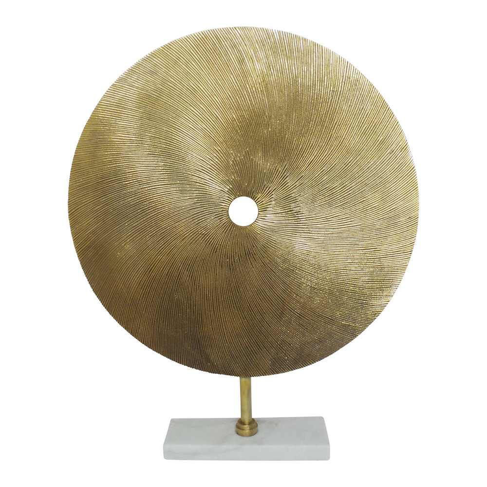 Picture of Swirly Disk 24" Metal Decor with a Stand - Gold