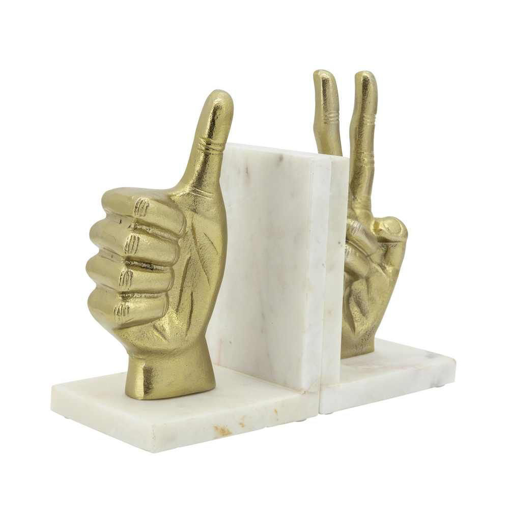 Picture of Hand Sign Bookends - Set of 2 - Gold