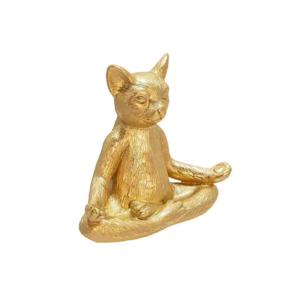Picture of Yoga Cat 7" Polyresin - Gold