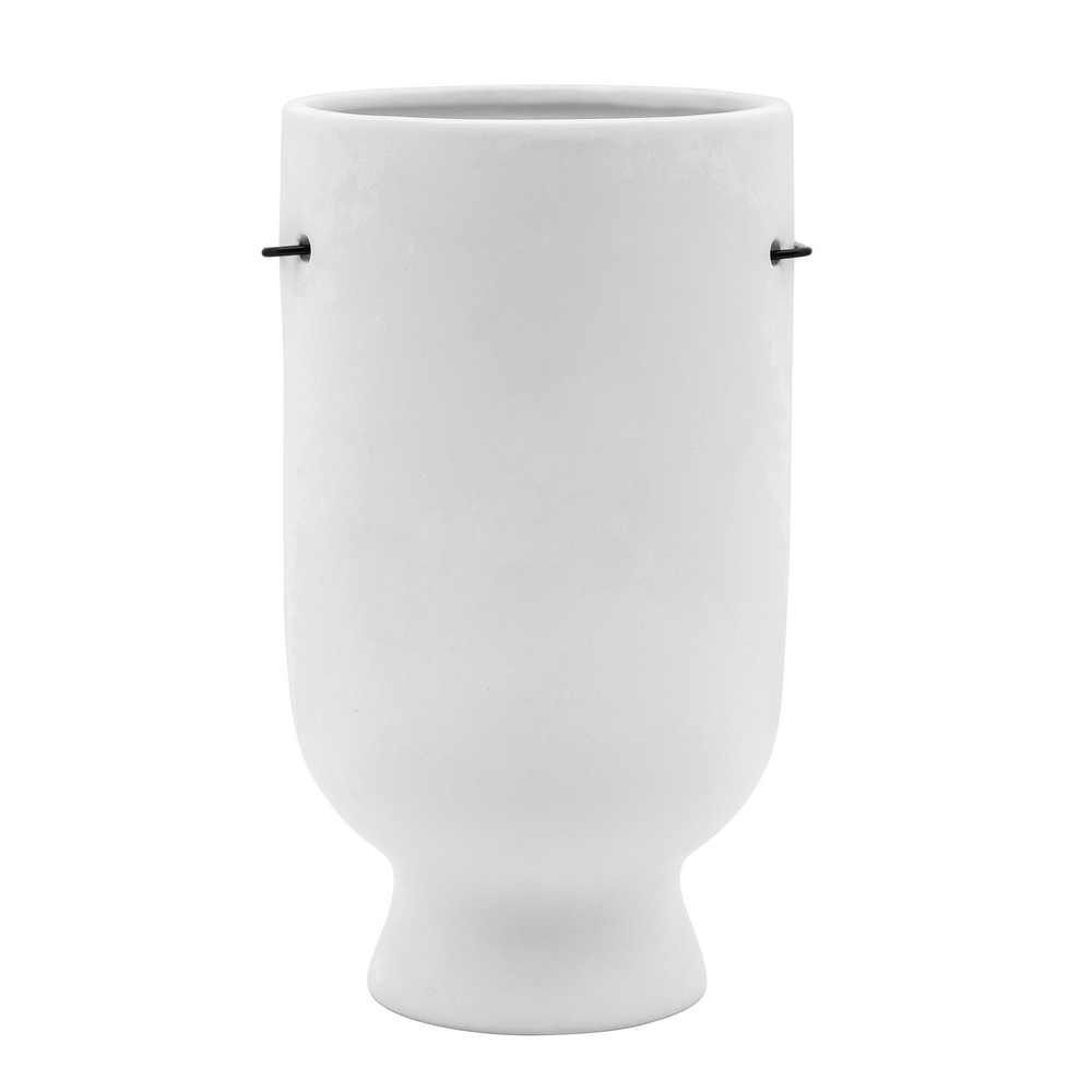 Picture of Face with Glasses 9" Planter - White