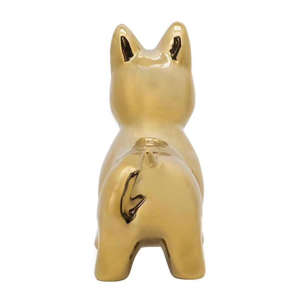 Picture of Dog 8" Ceramic Table Decor - Gold