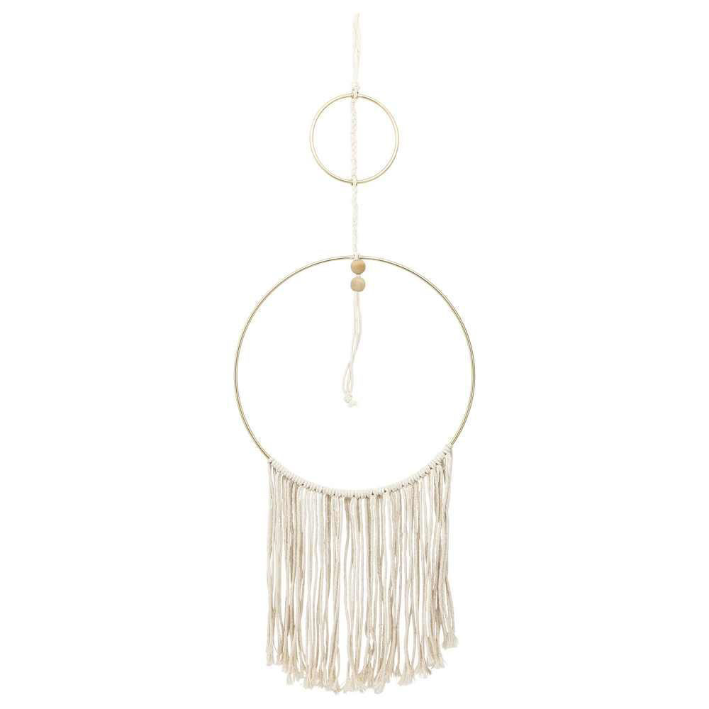 Picture of Metal 30" Curvt Wall Accent with Tassels - Natural