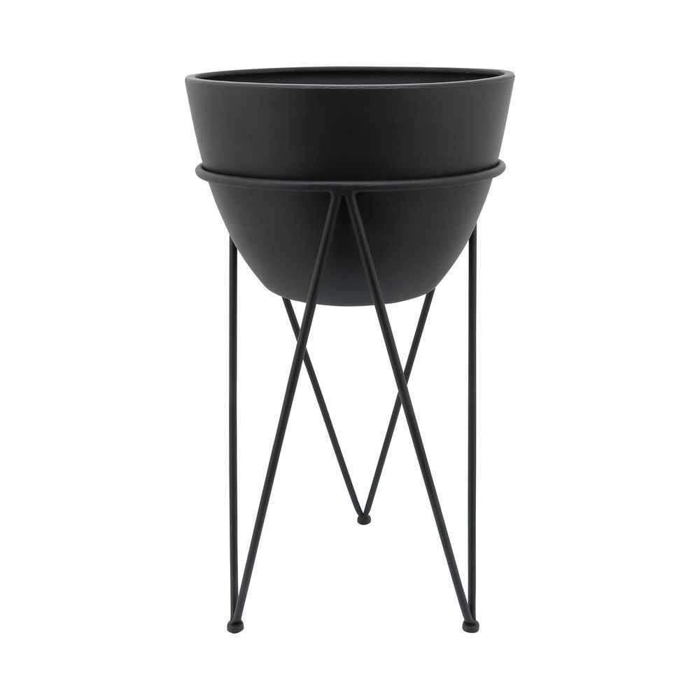 Picture of Metal 14" Planter in Stand - Black
