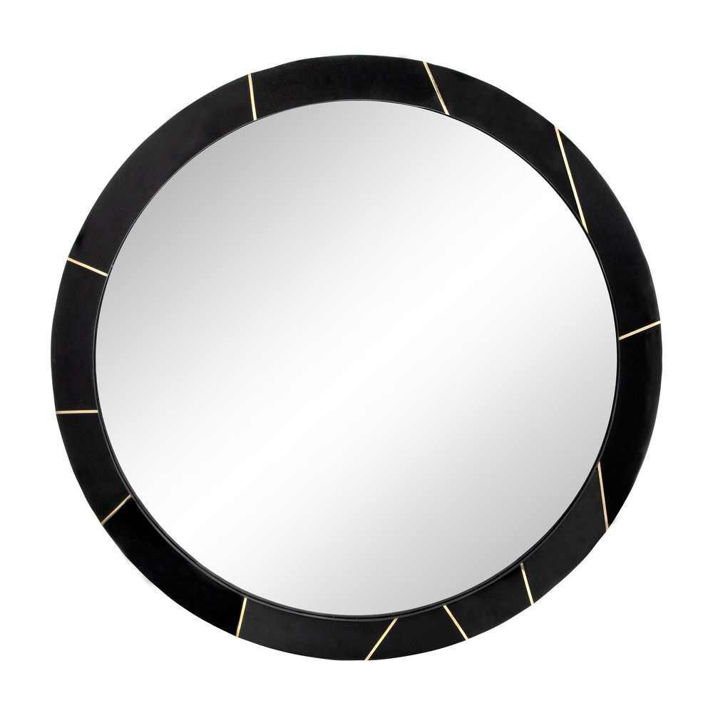 Picture of Gold Accent 29" Round Mirror - Black