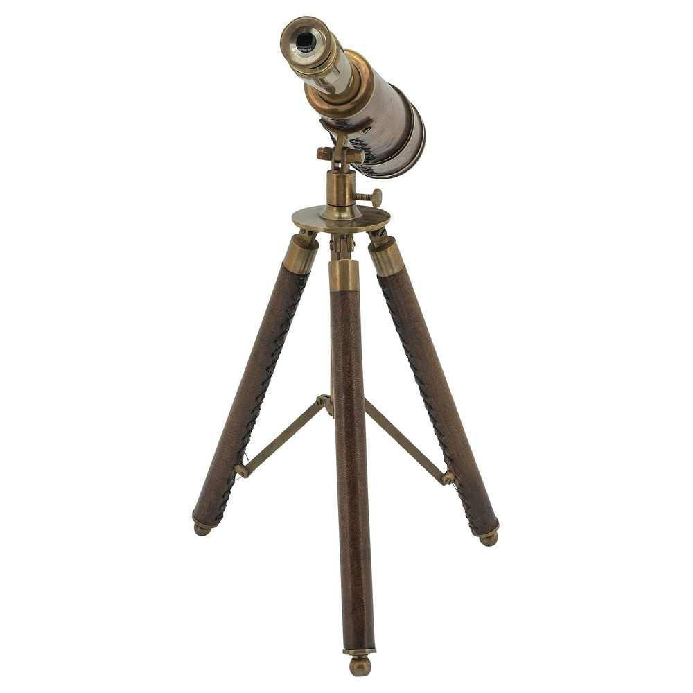 Picture of Metal 13" Scope on Stand Sculpture - Brown