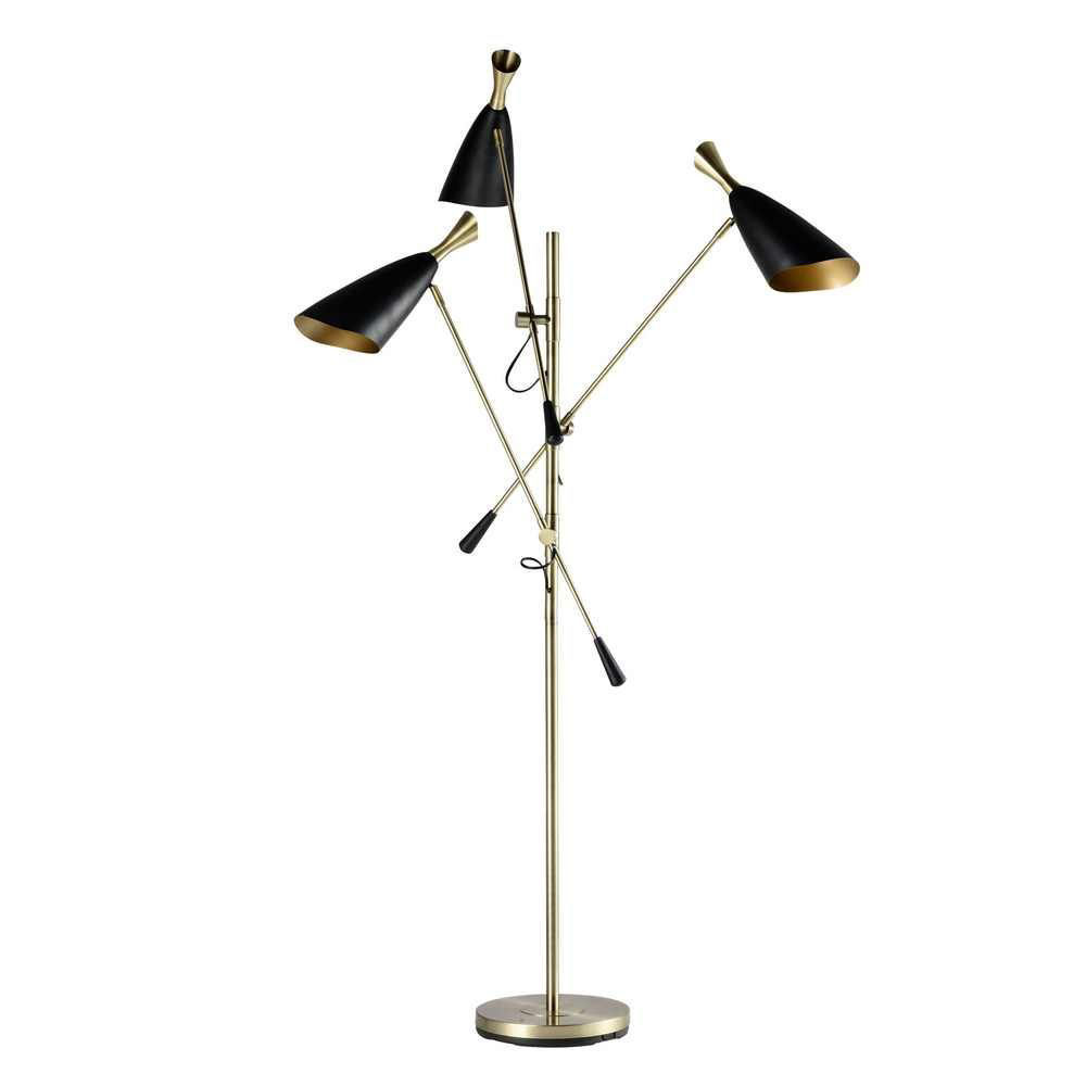 Picture of Metal 77" 3-Light Floor Lamp - Gold and Black