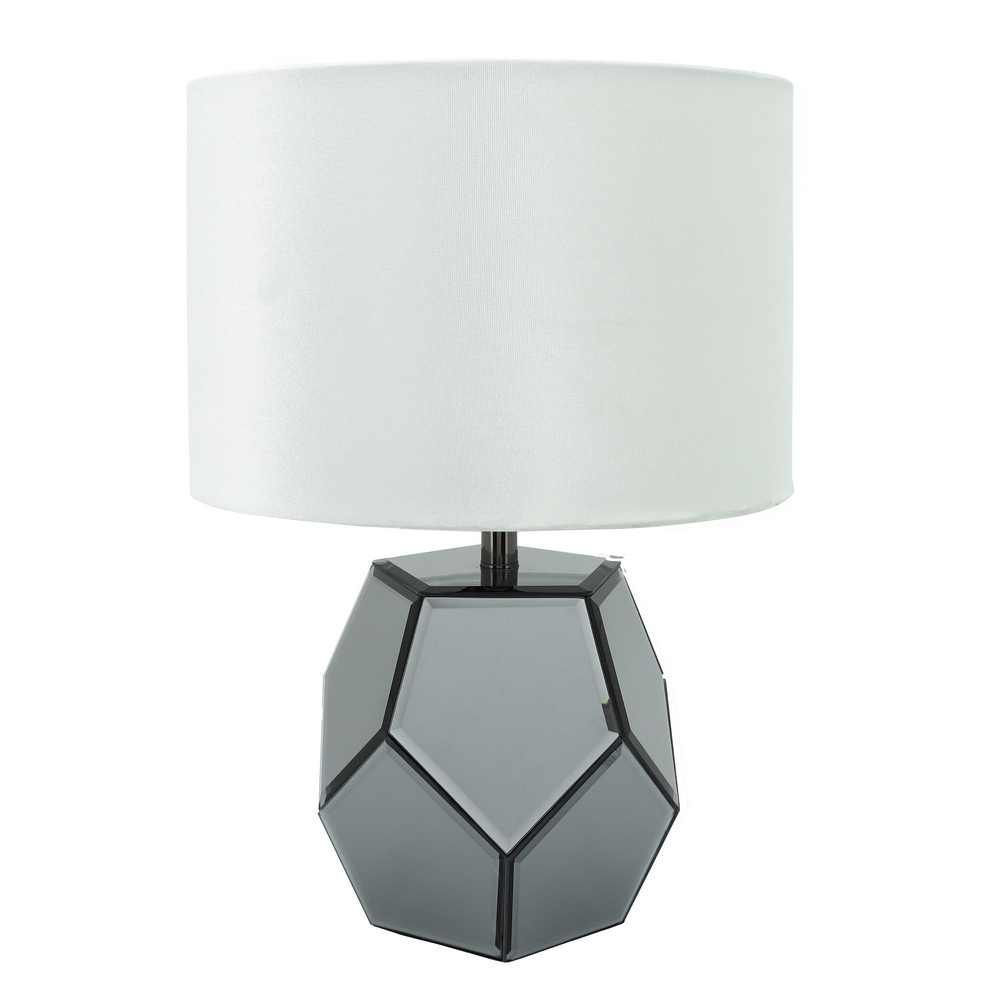 Picture of Mirrored 17.25" Faceted Table Lamp - Silver