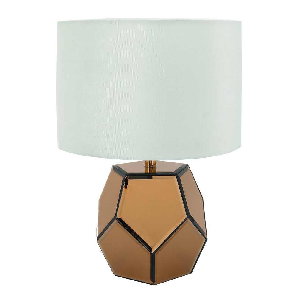 Picture of Mirrored 17.25" Faceted Table Lamp - Gold