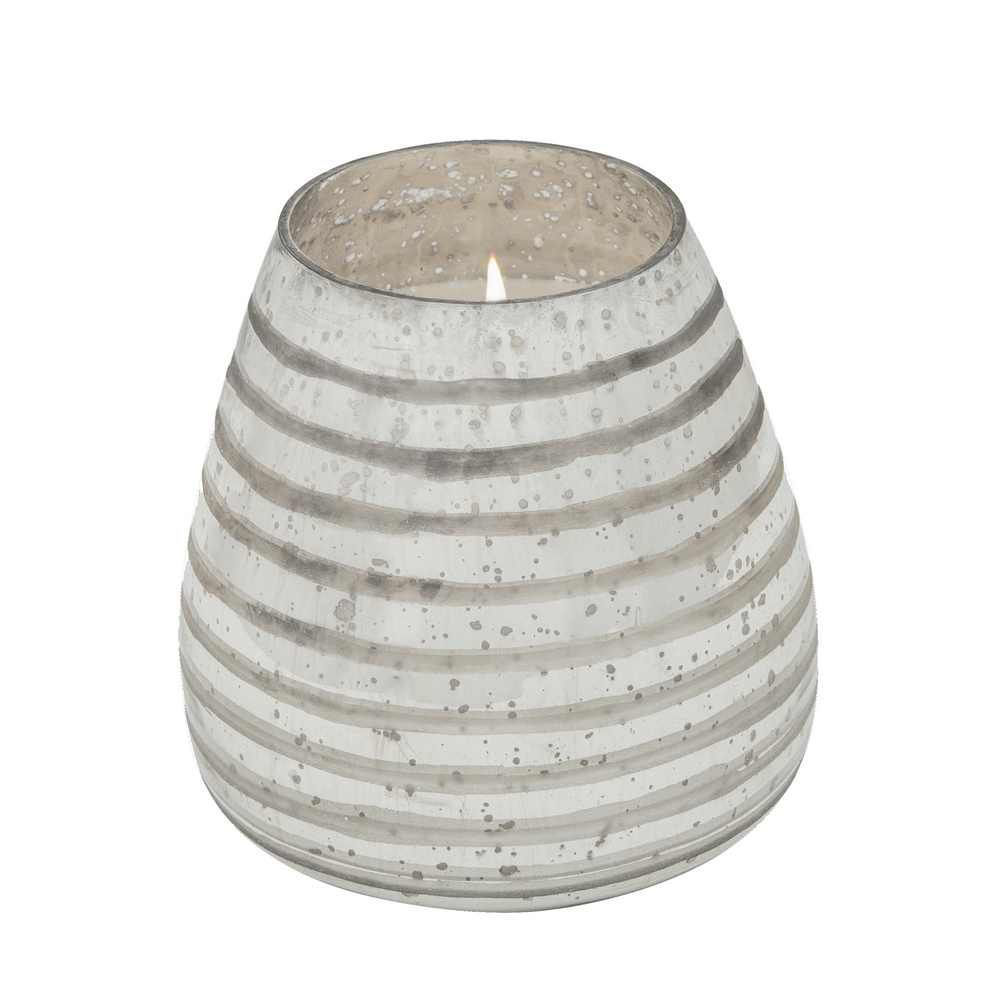 Picture of Striped Glass 64 Oz Wax Candle by Live & Skye - Gray
