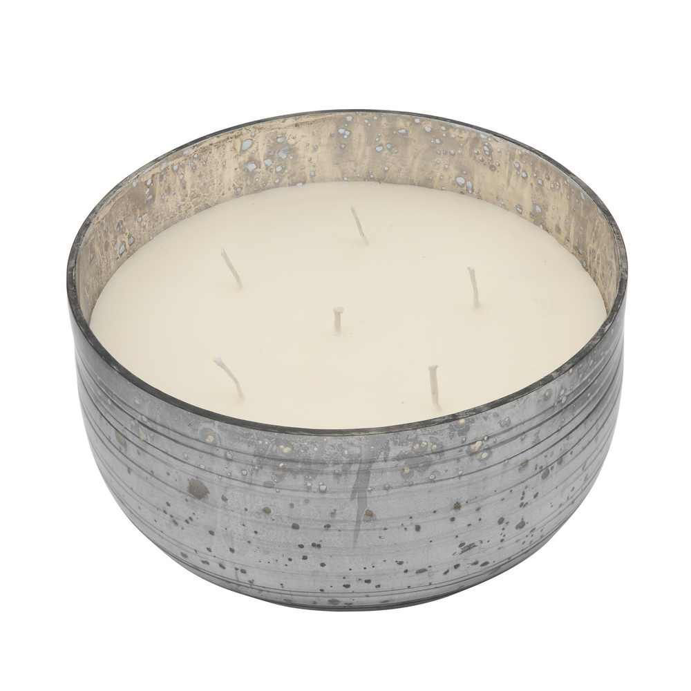 Picture of Striped Bowl 78 Oz Wax Candle by Live & Skye - Gray