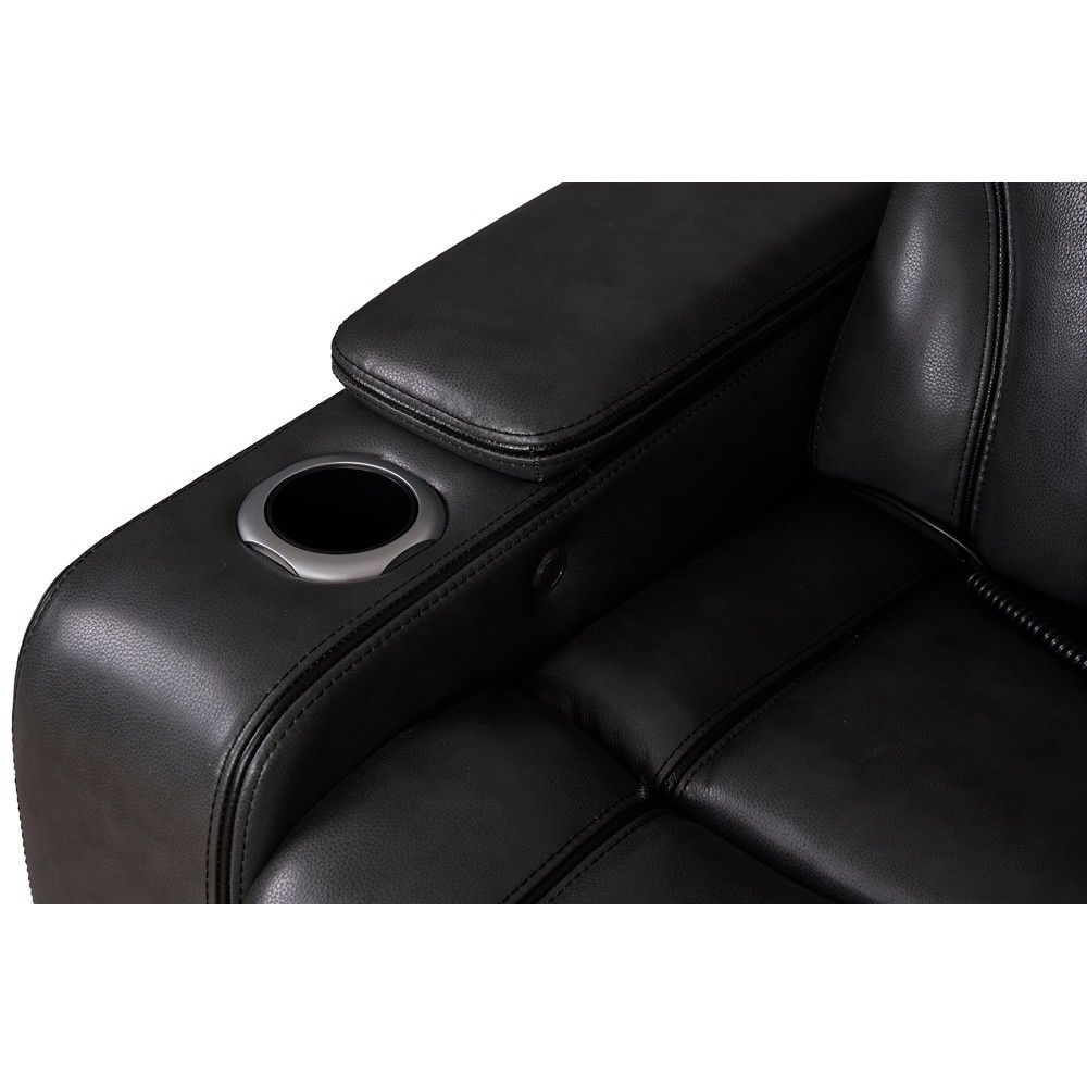 Picture of Pete Zero-Gravity Leather Reclining Loveseat with Heat and Massage - Gray