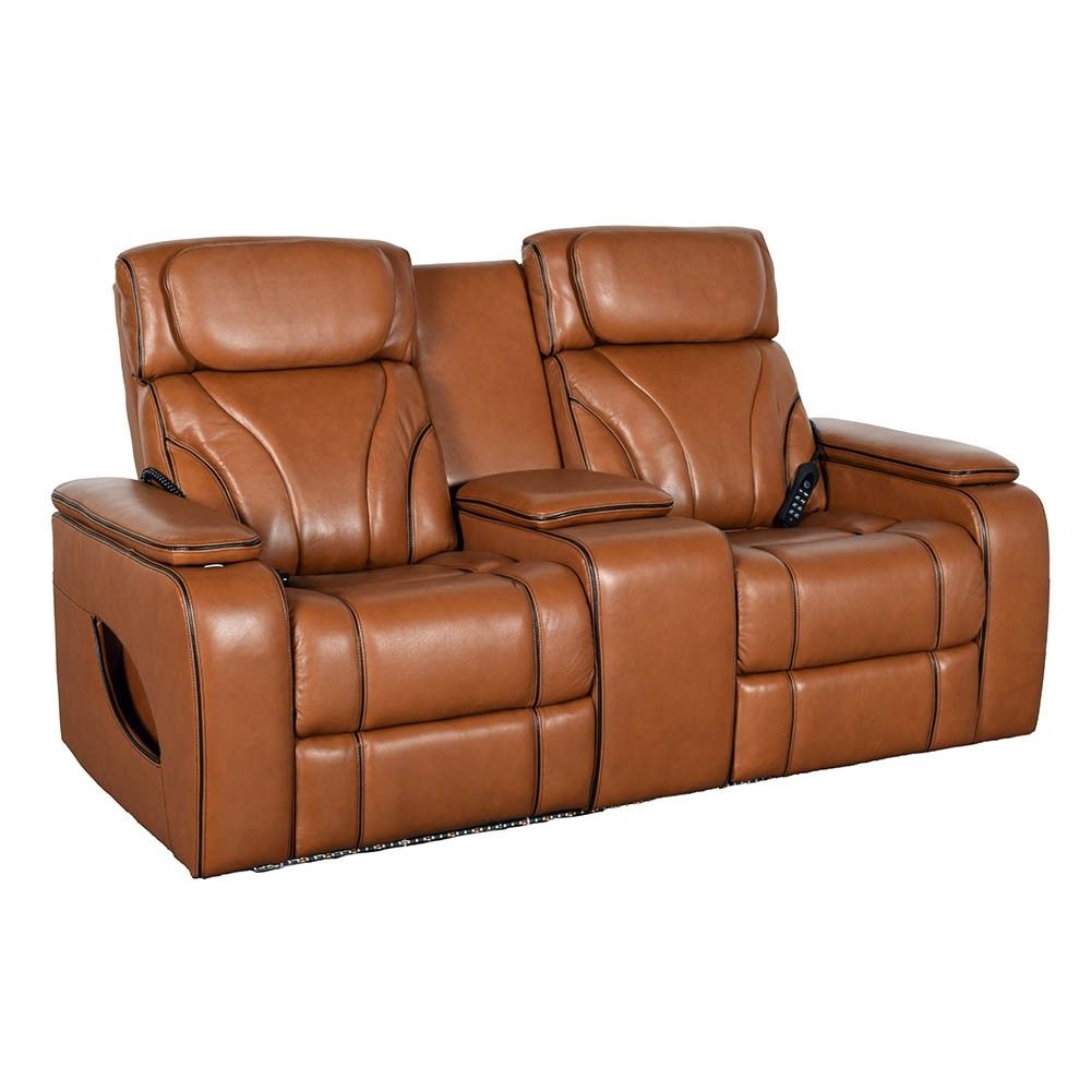 Pete Zero-Gravity Leather Reclining Loveseat with Heat and