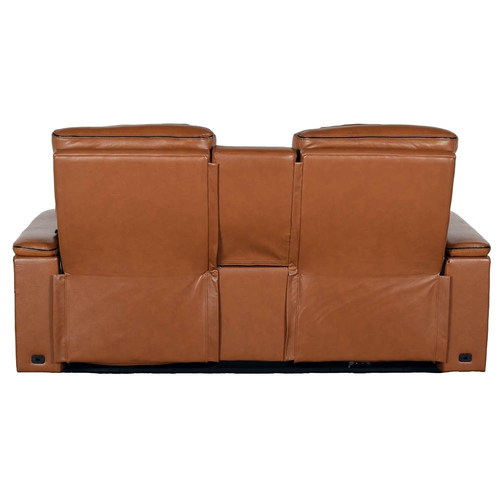 Picture of Pete Zero-Gravity Leather Reclining Loveseat with Heat and Massage - Nutmeg