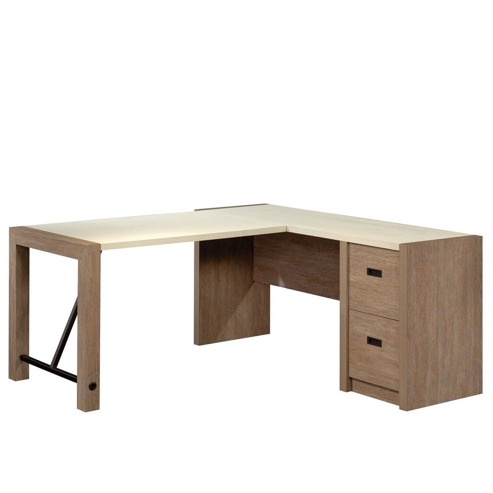 Brushed Oak L Desk