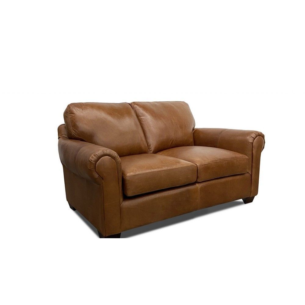 Picture of Basin Leather Loveseat - Saddle
