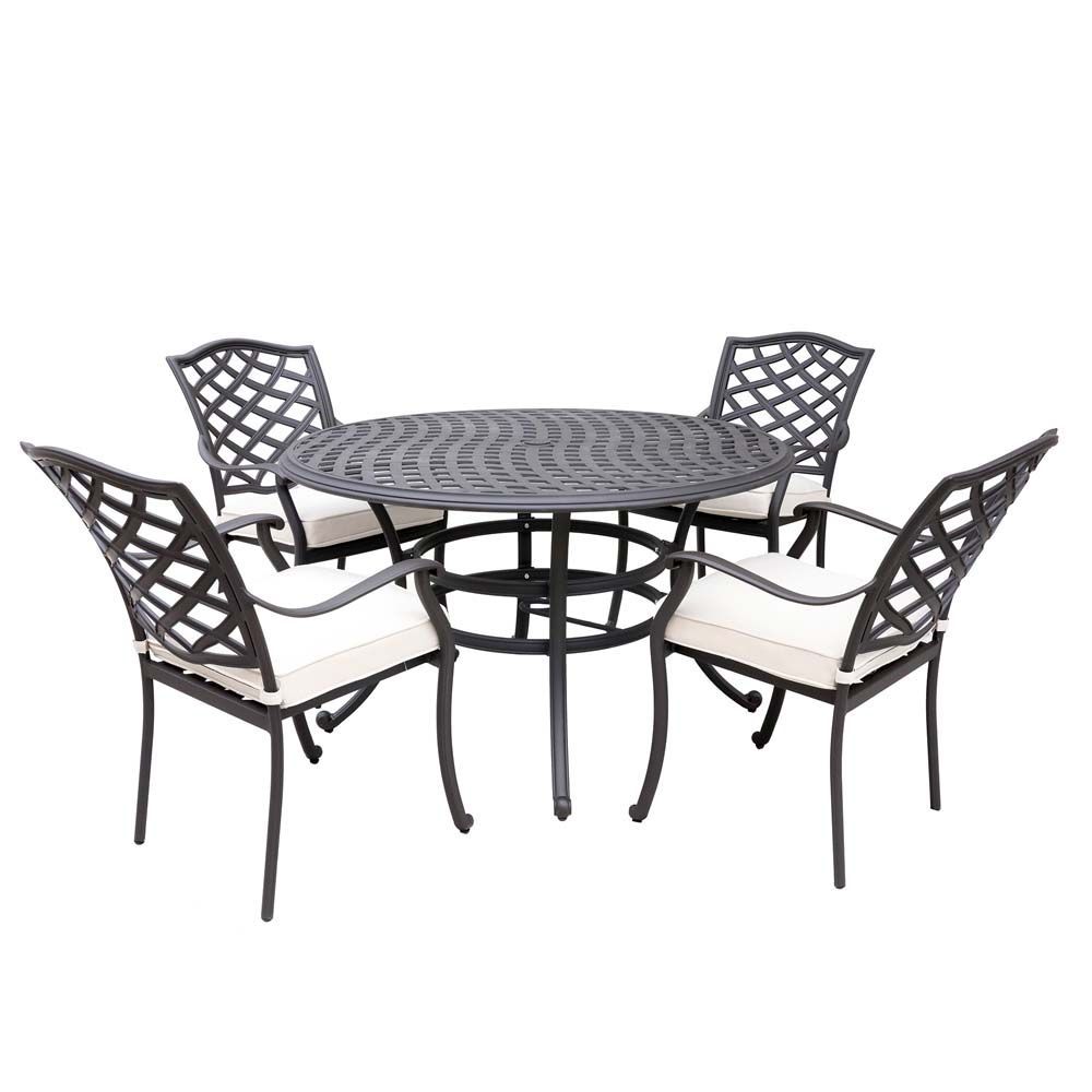 Picture of Paseo 5-Piece Outdoor Round Dining Set With Arm Chairs